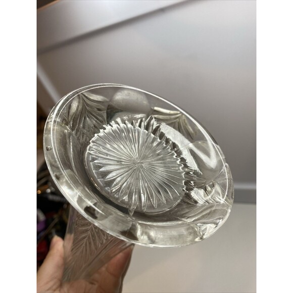 MCM LE Smith Swung Stretch Clear Ribbed Vase - About 15" H -  8 Fingers - Picture 6 of 7